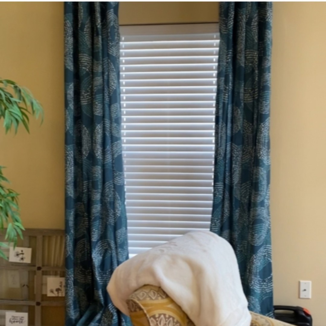 Teal Blue Patterned Curtains – 96″ L X 52″ W – Boho Circles Style – Grommet