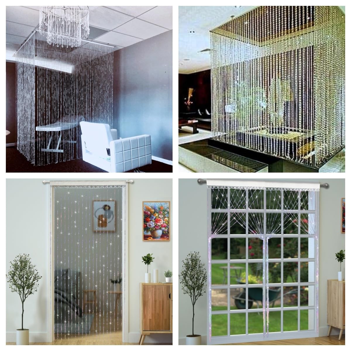 Crystal Beaded Curtain Door Curtain 36 x 79 Inches 22 Strands Acrylic Hanging…