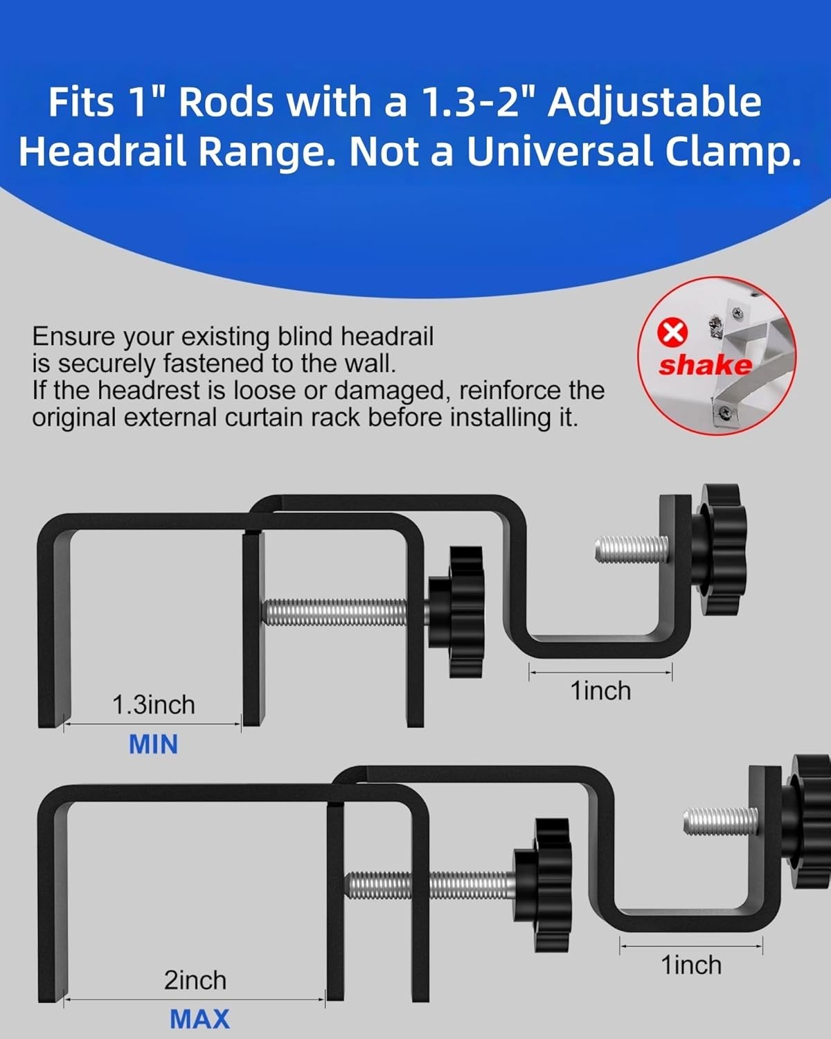 Over-Blinds Curtain Rod Brackets for Outside-Mounted Blinds, Blinds Curtain Rod