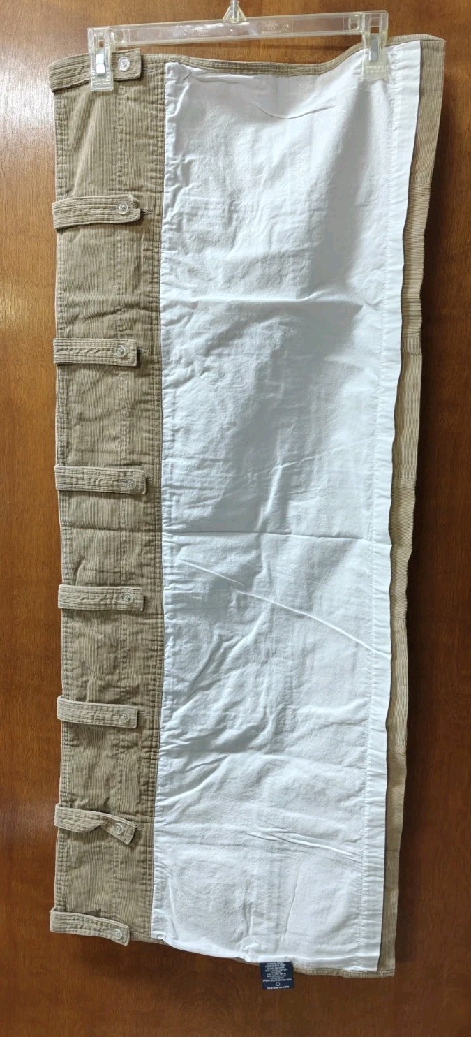 2 NAUTICA patchwork corduroy Brown Window Valances Lined