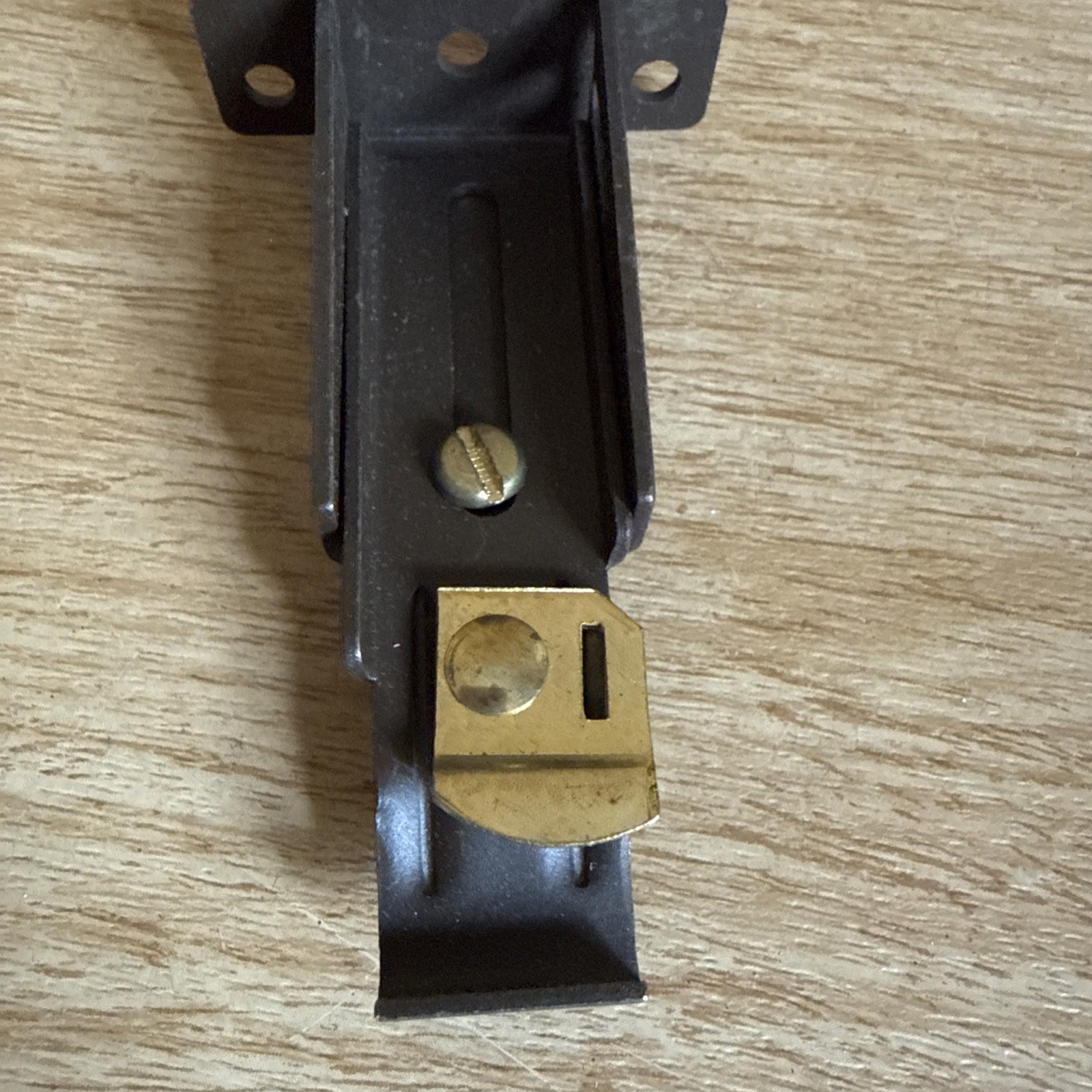 2 Brown Adjustable 3/4″ Curtain Rod Brackets Hardware No Screws Gold Plate
