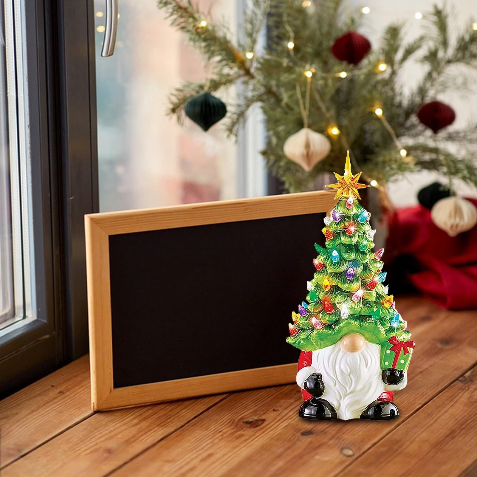 Christmas Decorations – Lighted up Gnomes Ceramic Christmas Tree with Multicolor