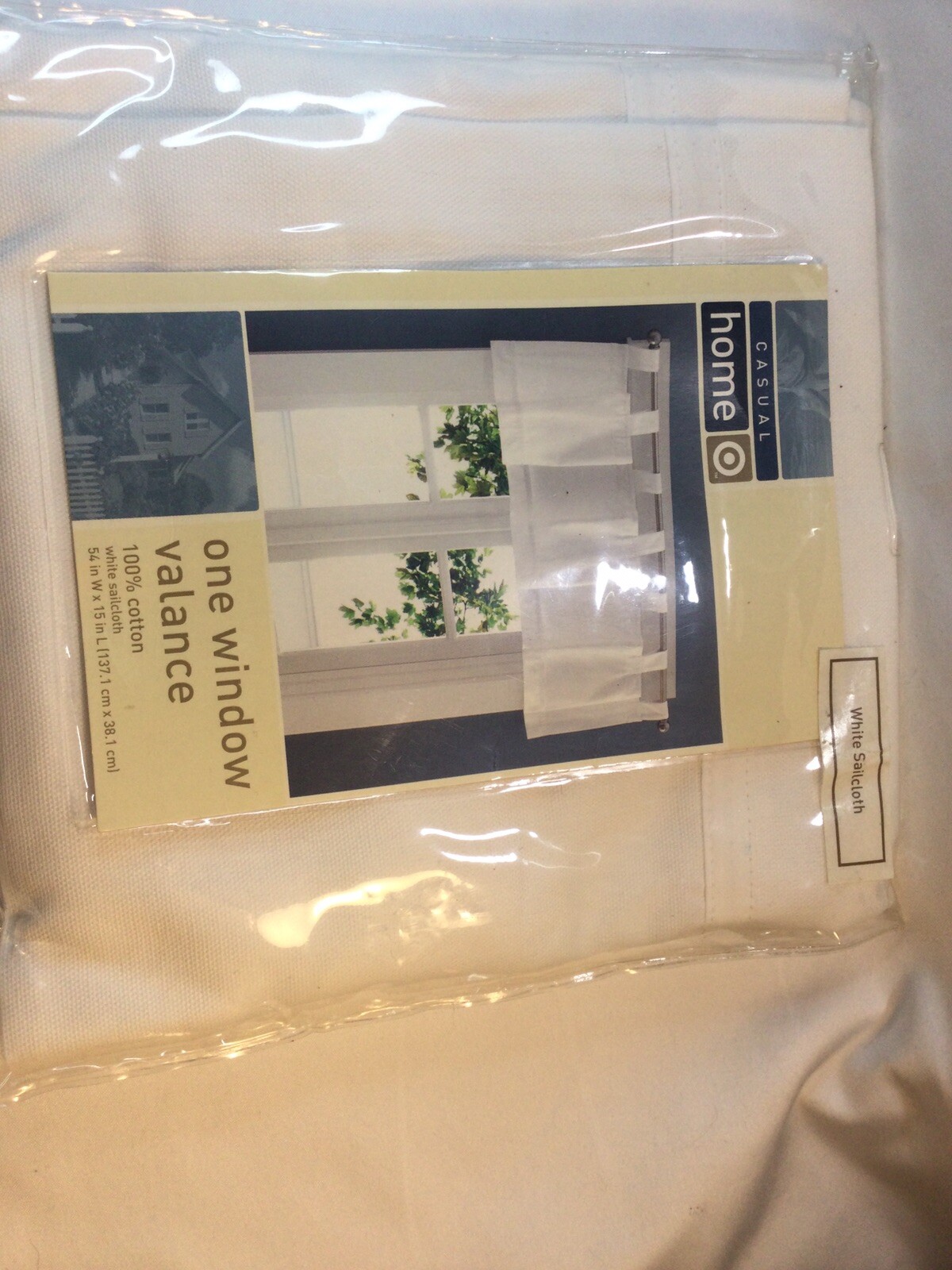 White Sailcloth Window Valance 54” Width x 15” Length