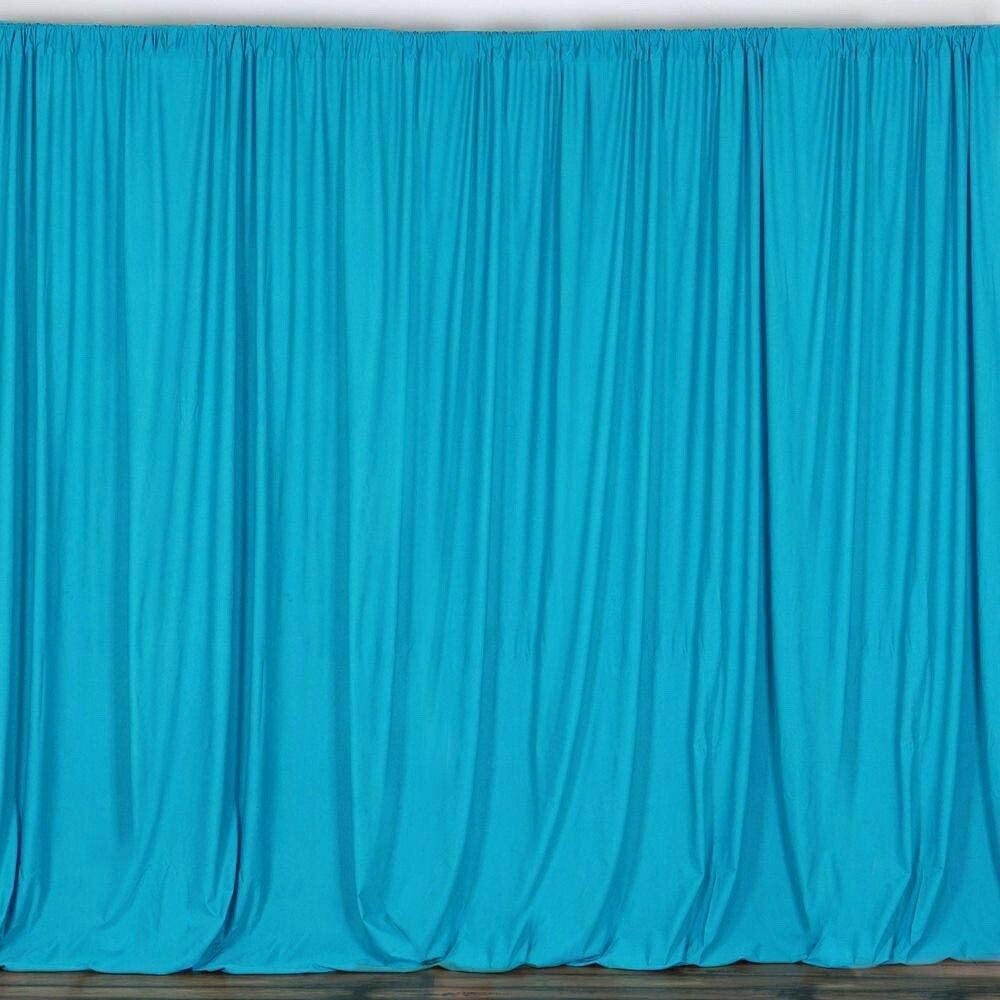 2 pcs 10 feet x 10 feet Polyester Backdrop Drape Curtains Panels – TURQUOISE