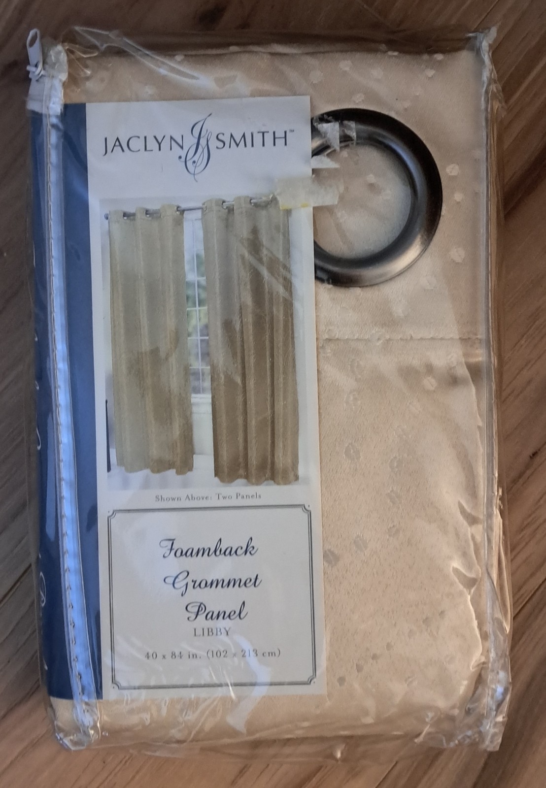 Vtg Jaclyn Smith Foamback Grommet Curtain/Panel Beige LIBBY 40″ x 84″ Kmart
