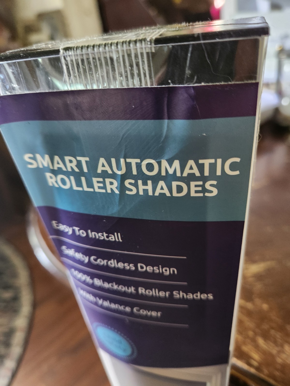 Smart Automatic Roller Shade White, 35″ Use Alexa Google Asst No Drill M100 Pro
