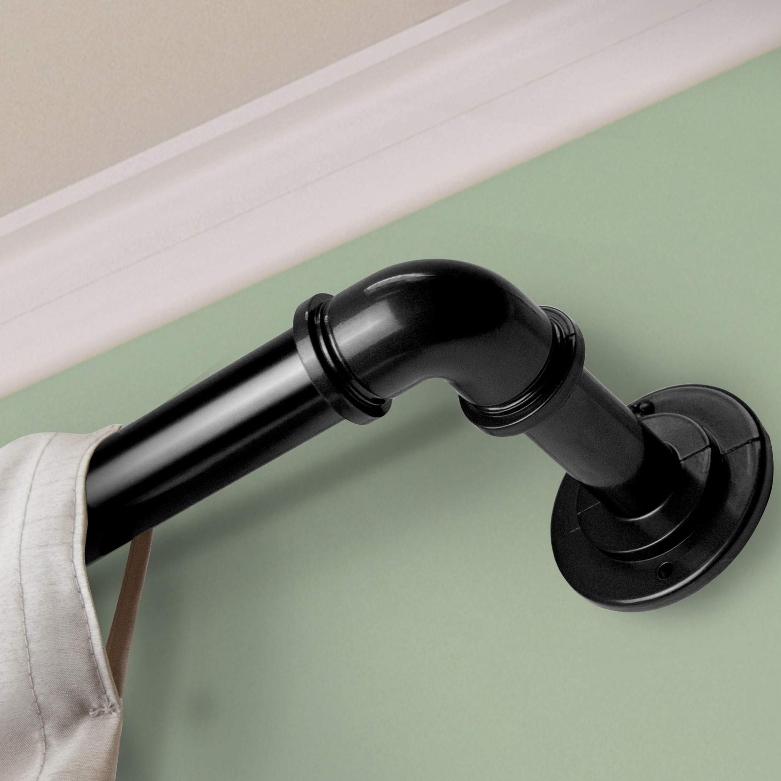 InStyleDesign Modern Industrial Steel Pipe 1-inch Dia. Adj Curtain Rod 85 to 120