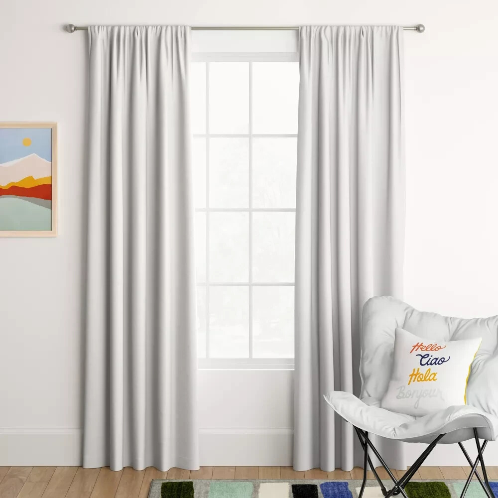 ⚡1 Pc Room Darkening Heathered Window Curtain Panel – Room Essentials Off white