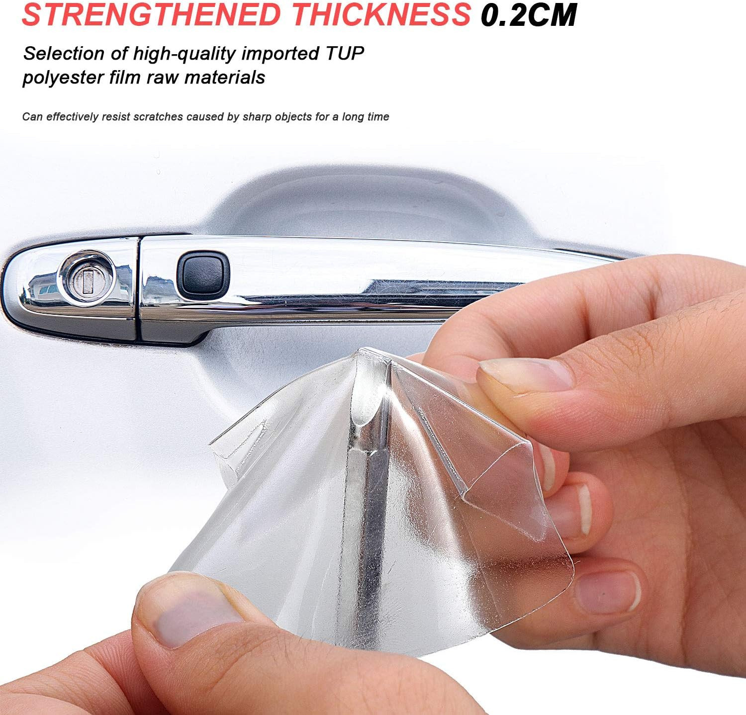 8 Pieces Car Door Handle Cup Protector Clear Car Door Handle Scratches Protectiv