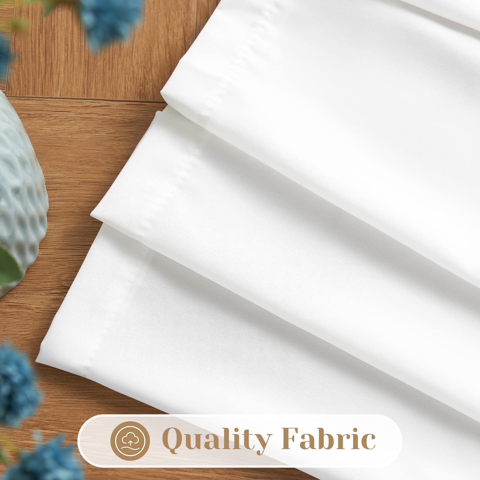 Non-See-Through White Privacy Sheer Curtains, 52 X 72 Inches Long 2 Panels Sh…