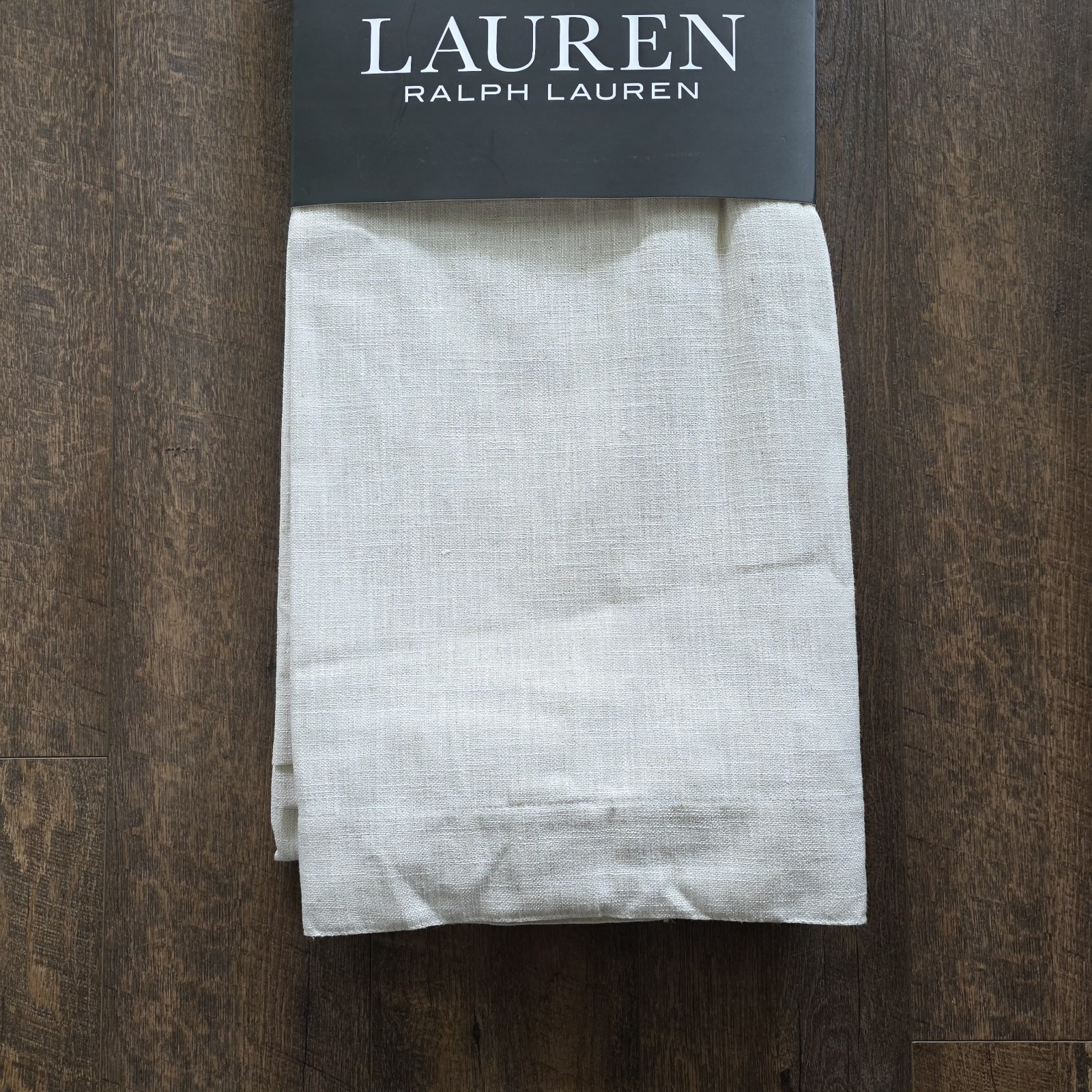 (2) Ralph Lauren Belgian Linen Back Tab Panels Curtains 54×96 Natural Beige TWO