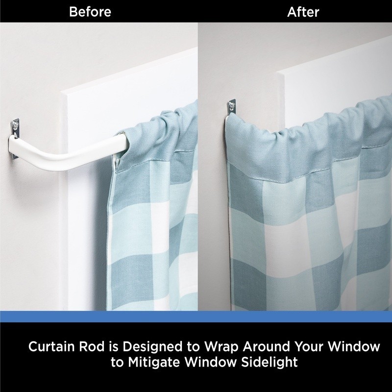 Adjustable Wrap Around Curtain Rod Set W/ Mounting Hardware Window Treatment