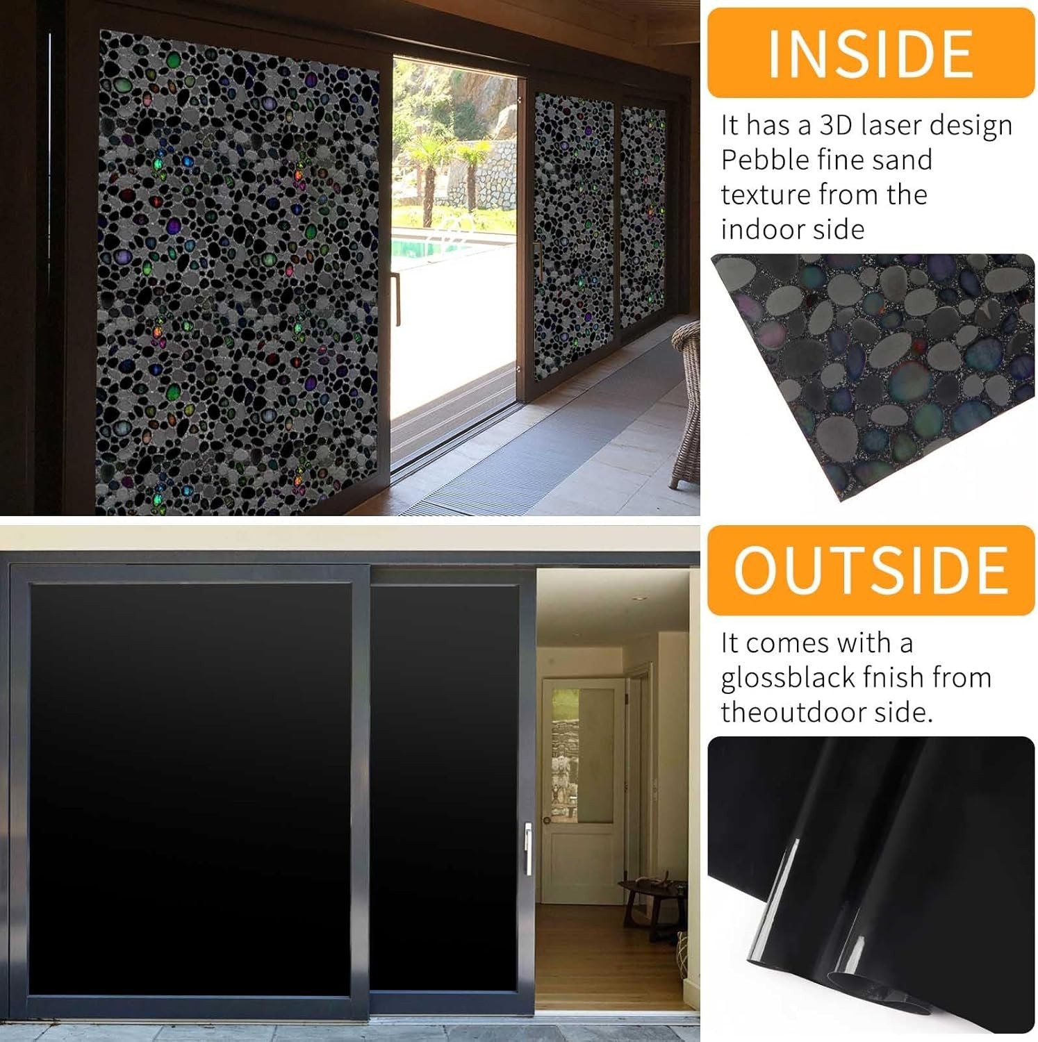 Total Blackout Window Film Privacy, 100% UV Blocking, Dark Window Tint for Ho…