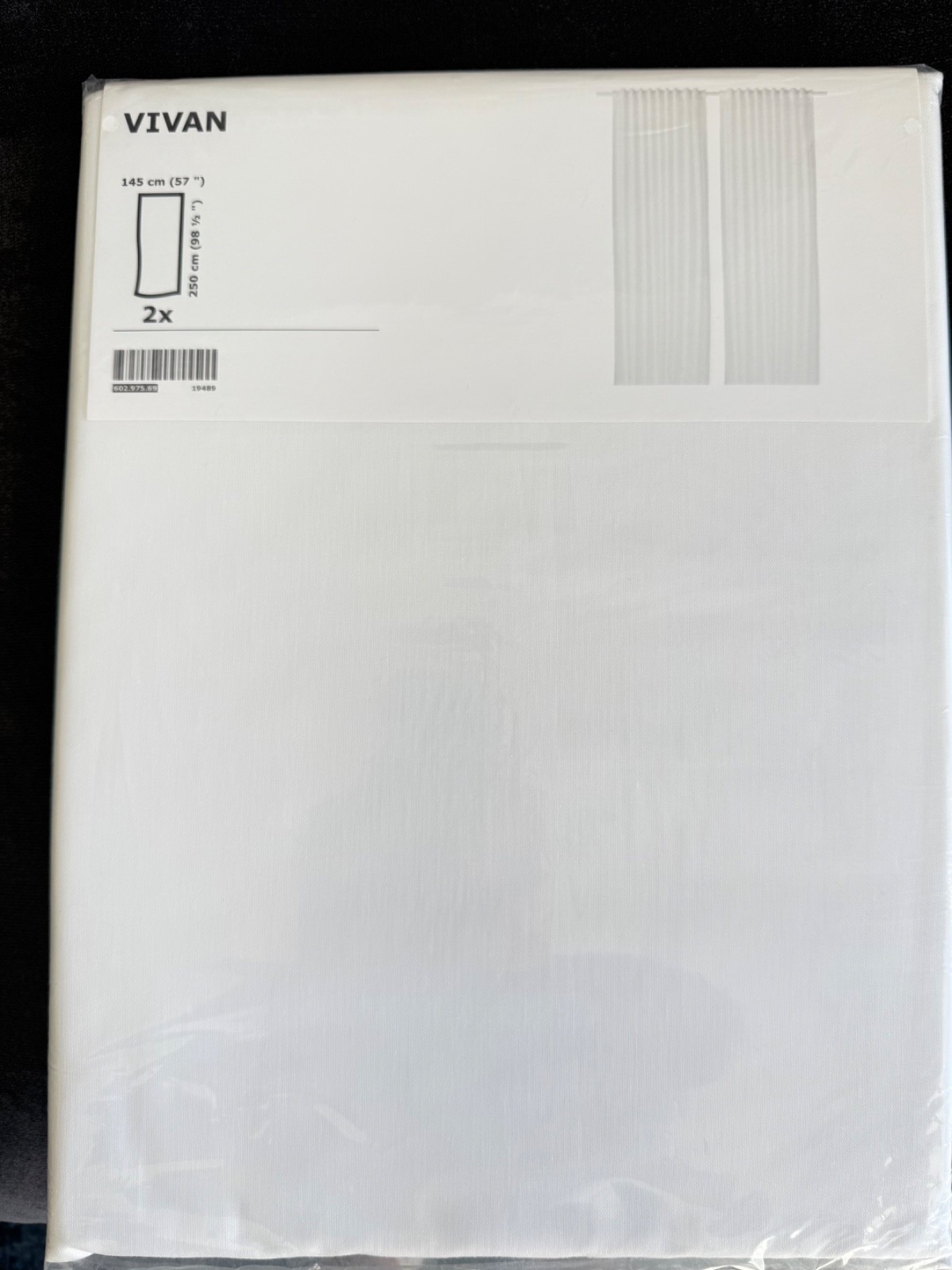 Ikea Vivan Sheer Curtain, 1 Pair, White 57×98″