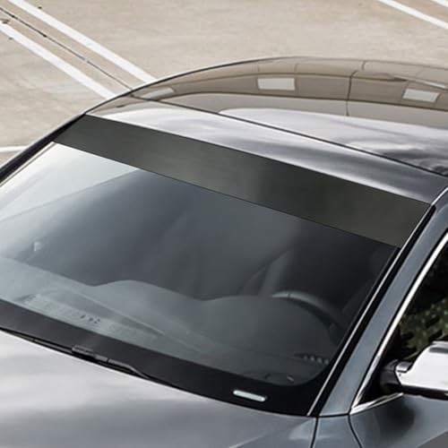 Car Windshield Banner & Sun Strip Tint – Matte Black Vinyl Sun Visor Decal for