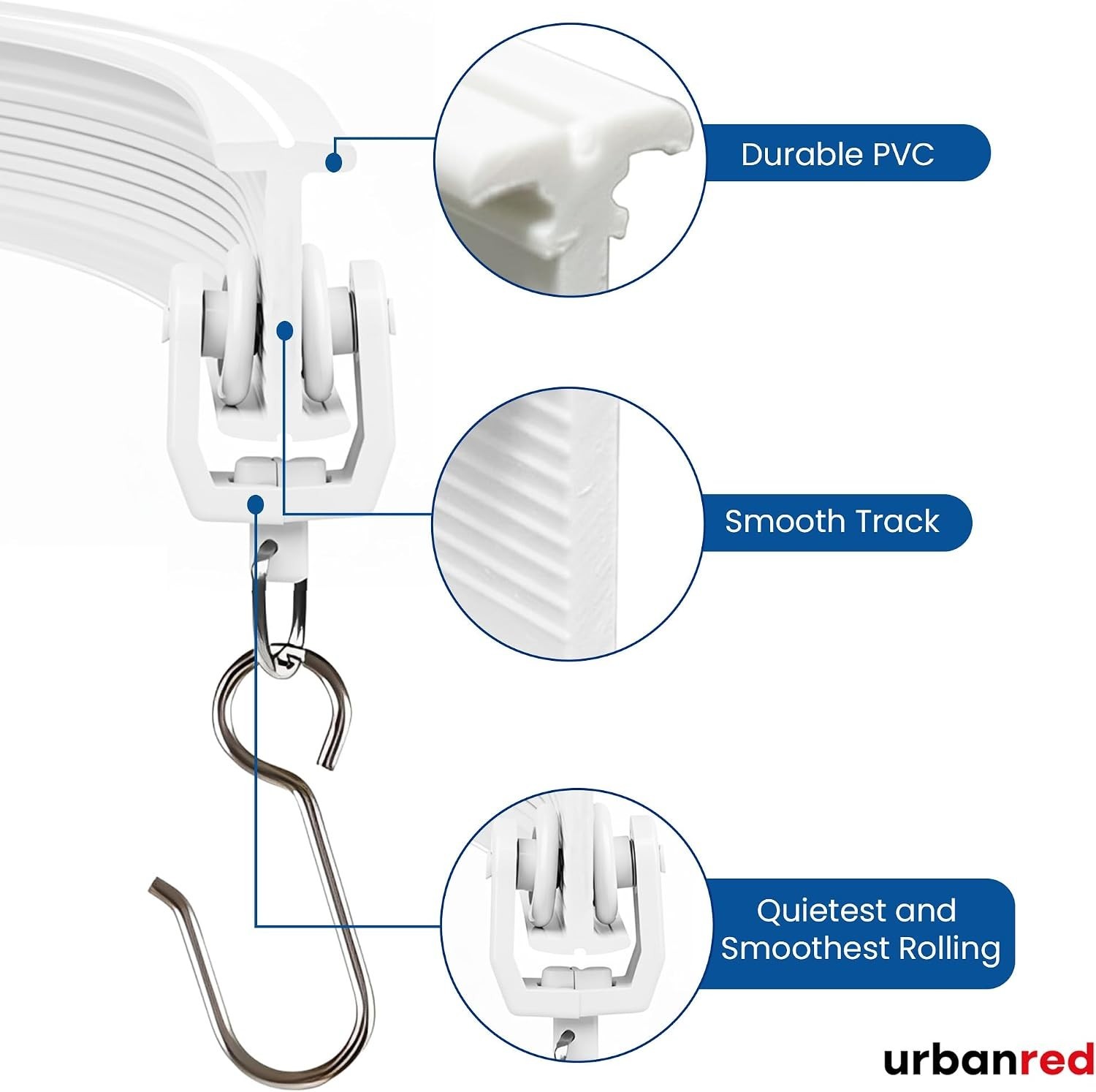 Flexible Ceiling Curtain Track, 5 m 16.4 ft Rail Kit, White | Flexible curtai…