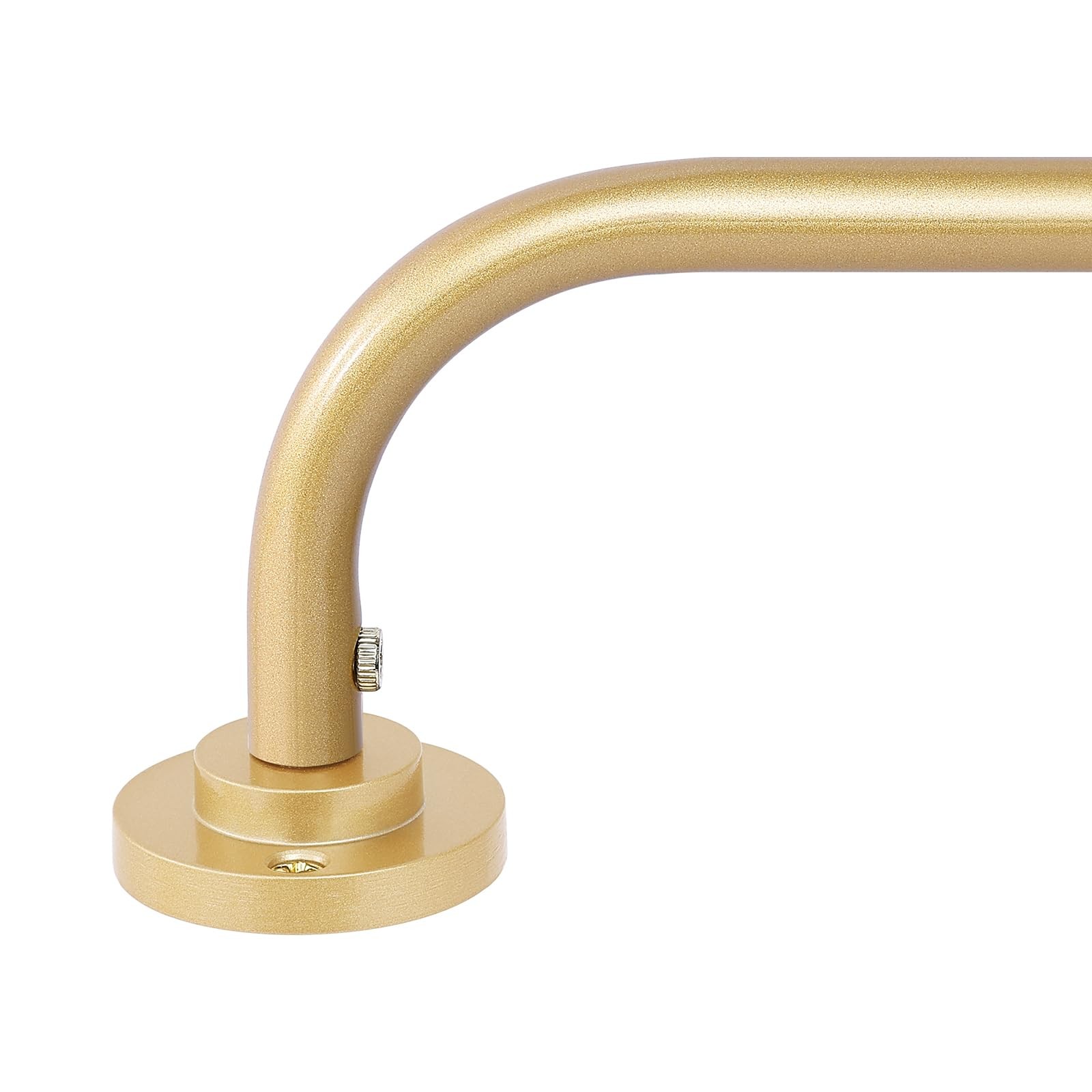 Gold Curtain Rod Adjustable 5/8 Inch Wrap Around Fits 28-48 Inch Curved Design