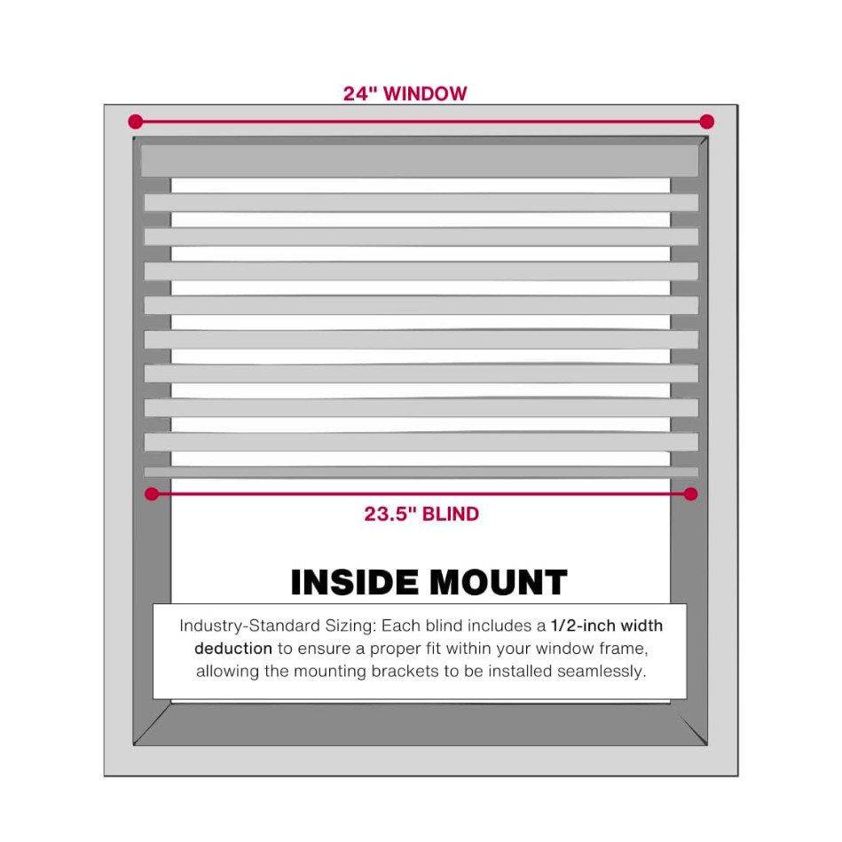 Cordless Faux Wood Blinds, 24″ Wide x 36″ Long, Smooth, Snow White,