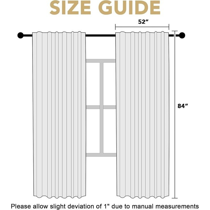 Blackout Thermal Insulated Window Panels Energy Saving Noise Reduction Decor New