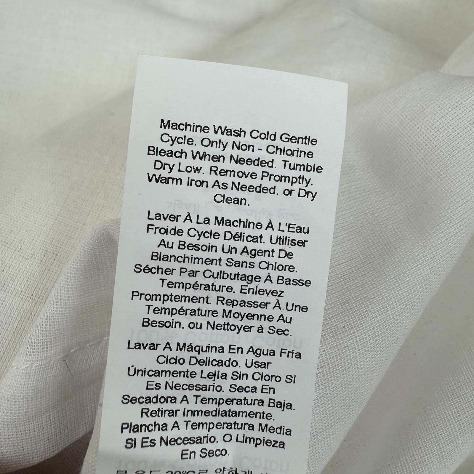 Pottery Barn Seaton Textured Cotton Curtain Drape 100”x84” White Cotton Lined OB