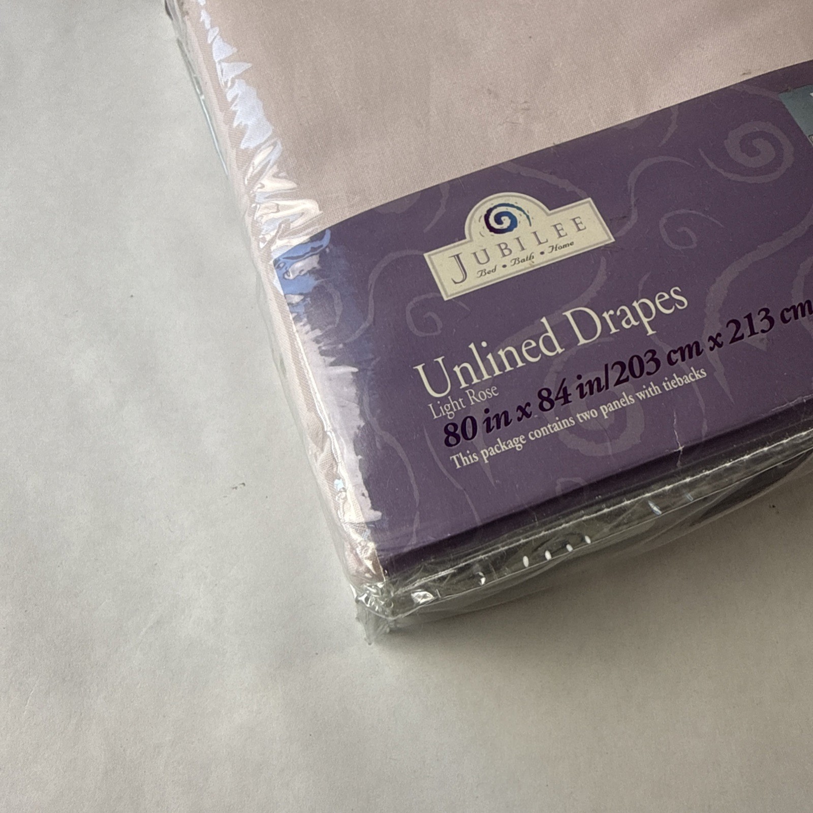 Jubilee Ashley Unlined Drapes Curtains 2 Panels Light Rose 80×84