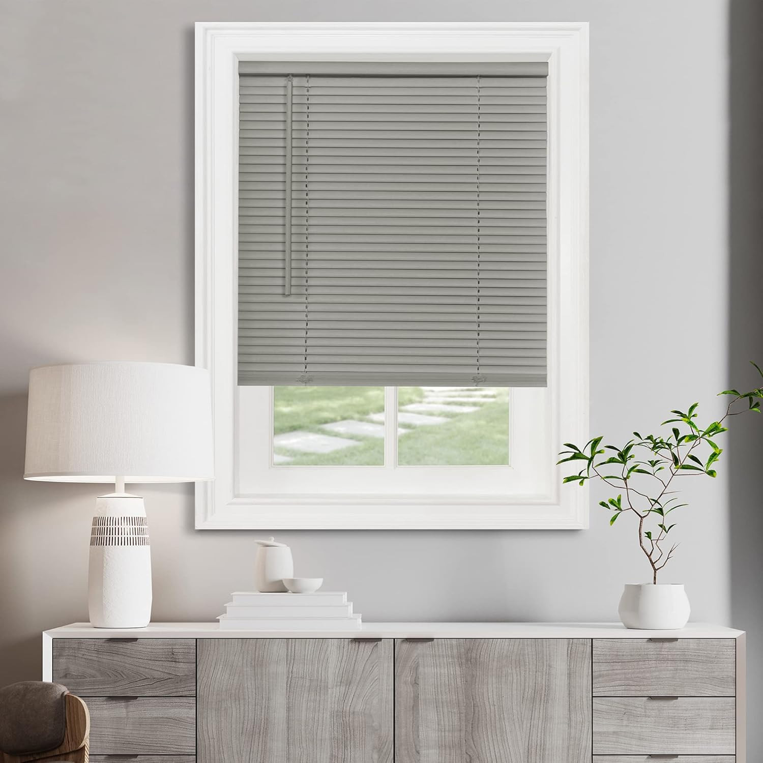 Cordless Light Filtering Mini Blind – 24 Inch Width, 72 Inch Length, 1″ Slat Siz