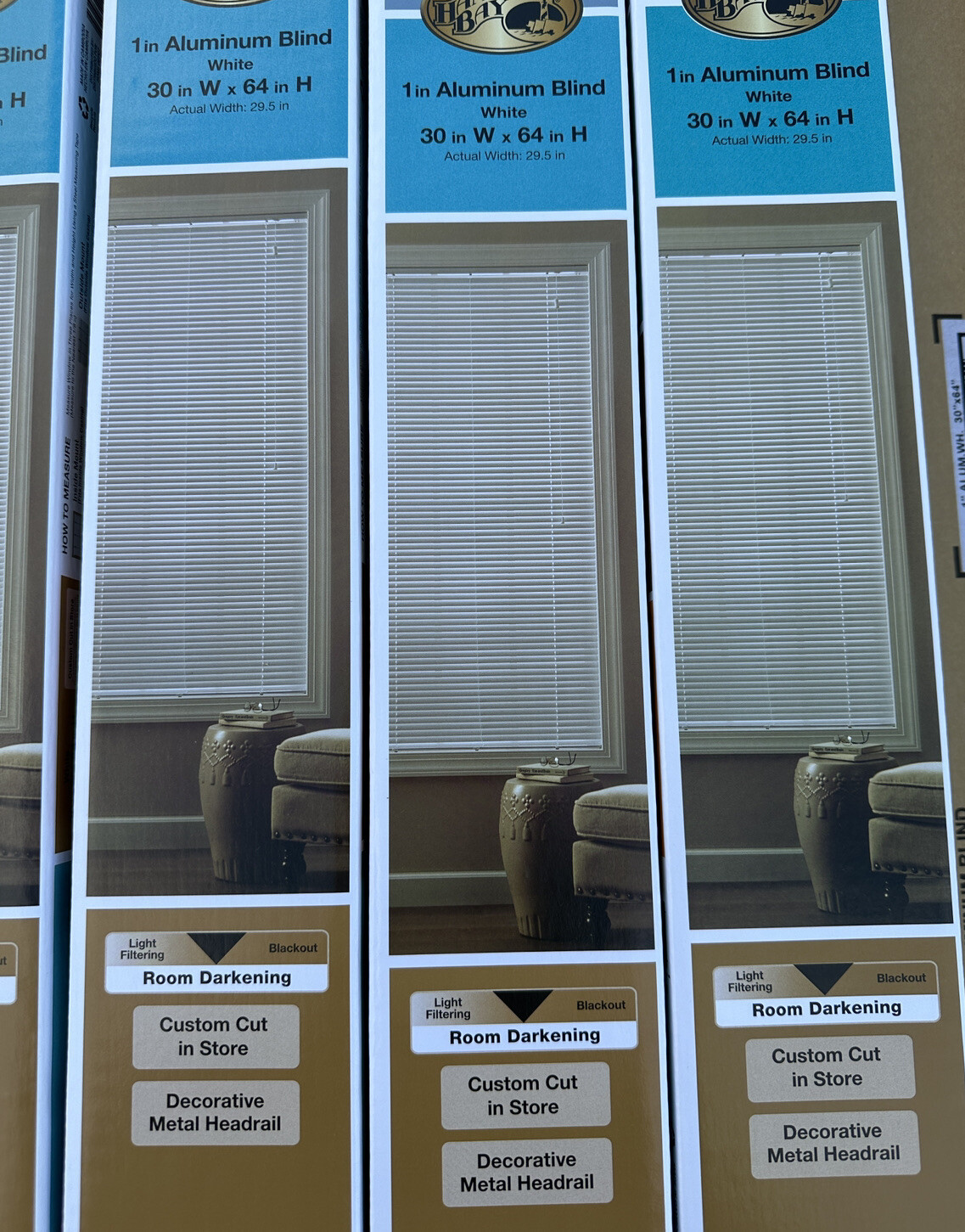 ⚡️Hampton Bay White Aluminum (1 Inch) Window Blind (30x 64) 👉 Lot Of 4👈