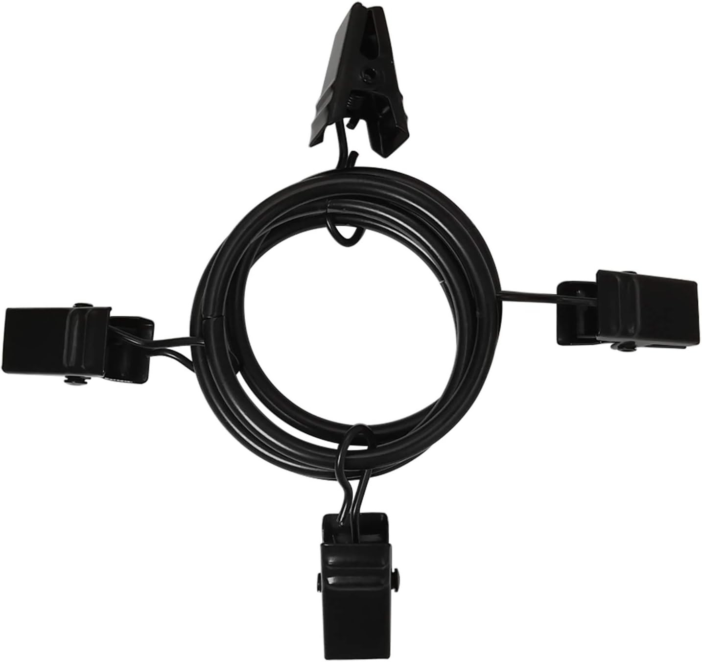 Set of 100 Rustproof Black Curtain Rings with Clips – Smooth Gliding Design