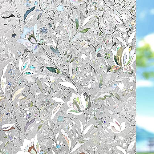 Window Privacy Film, Vinyl Glass Covering, Stained 17.5In x 78.7In Clear