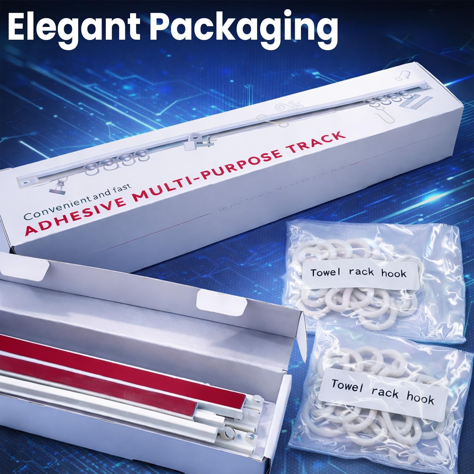 All-Purpose Adhesive Hooks,No-Drill Adhesive Hangers for Bathroom Kitchen Off…