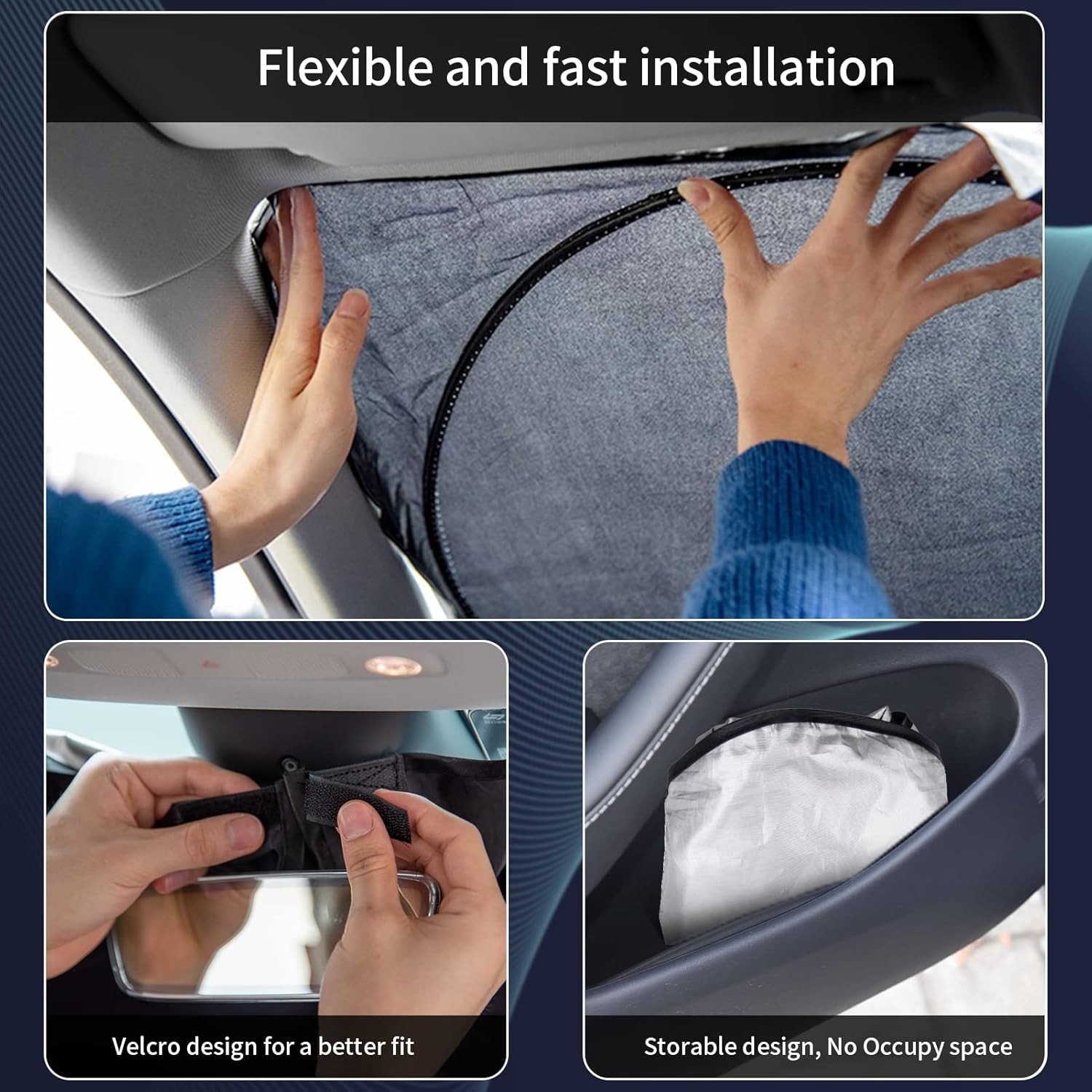 Car Windshield Sun Shade for 4Runner 2003-2009-Sunshade for Front Window Cover C