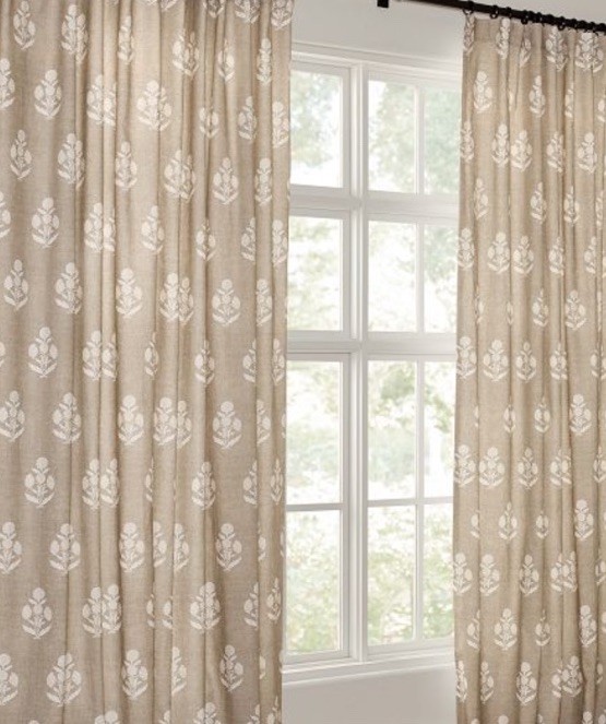 1 Pottery Barn 50 x 84” Summer BHOTAH Curtain Flax/ivory Neutral NEW