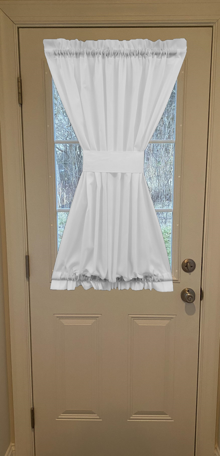 Semi-Sheer Light Filtering Door Panel with Tieback Many Lengths 26”, 36”, 40”