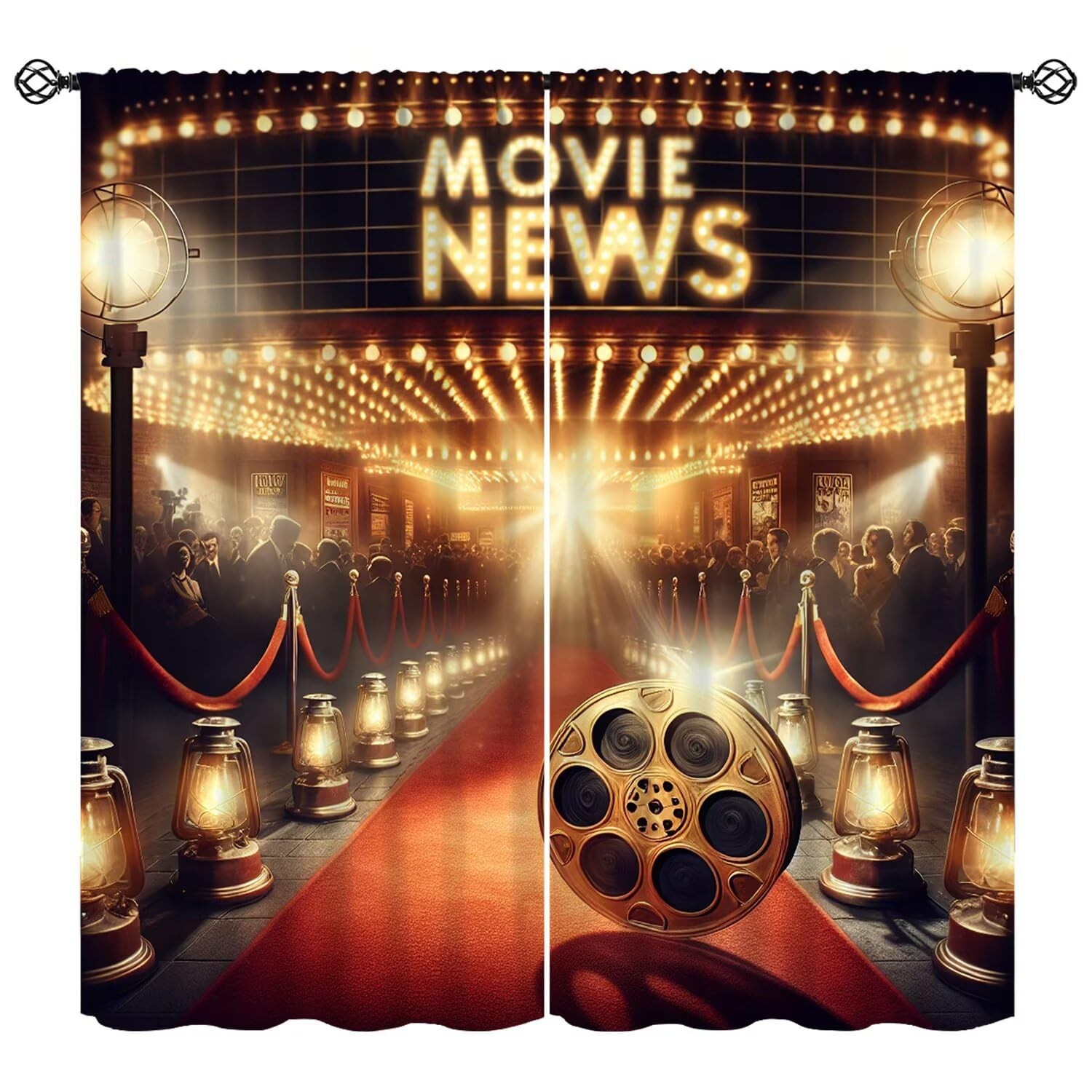 Modern Movie Curtains Red Carpet Movie Theater Home Decor Blackout Window Tre…