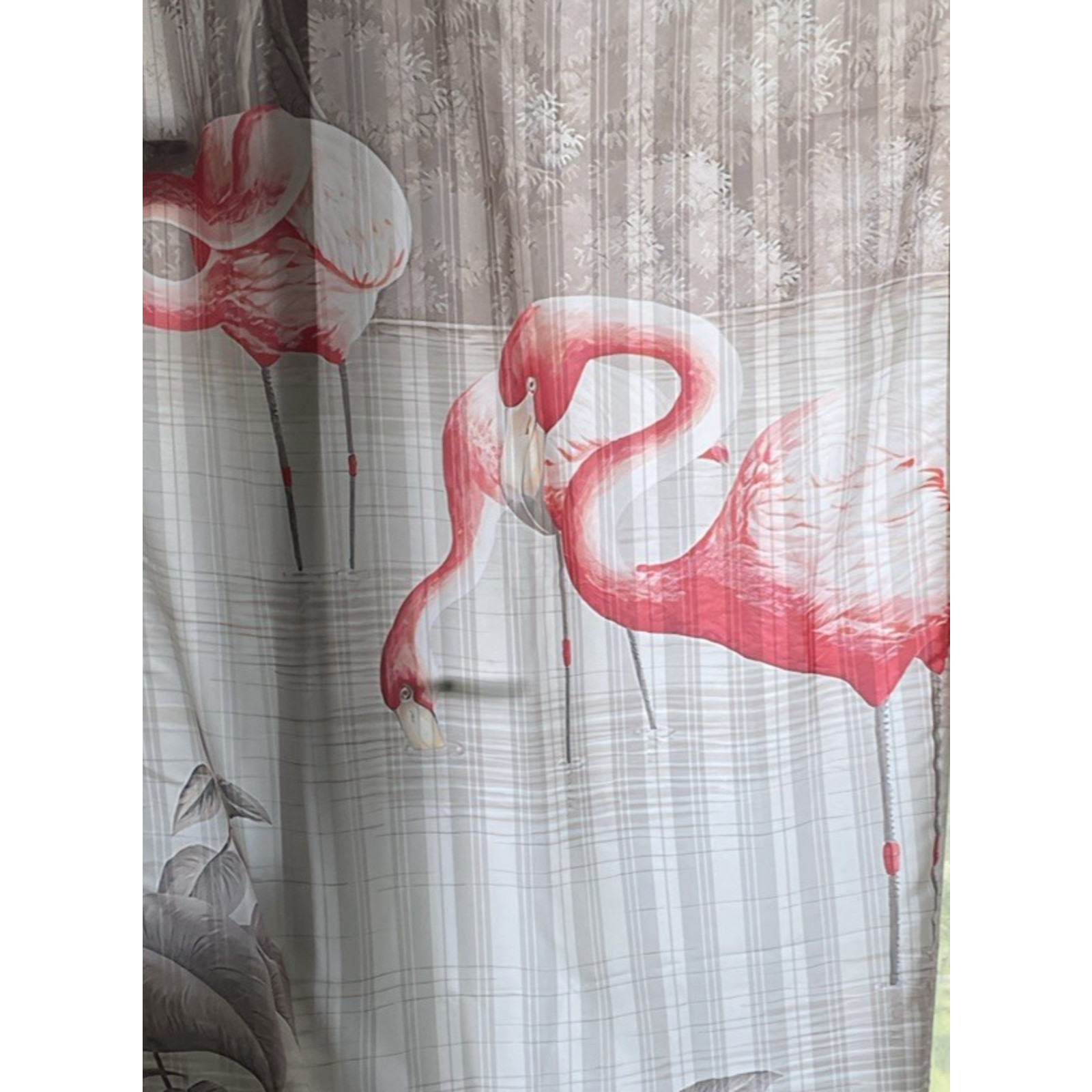 Flamingo Neon Earth Panel Grommet Window Curtain 43″(W) x 74″(L) polyester