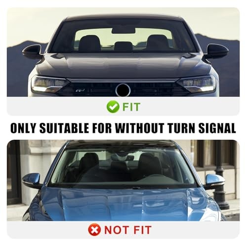 Rearview Mirror Cover Cap Compatible with VW Jetta Left + Right Glossy Black