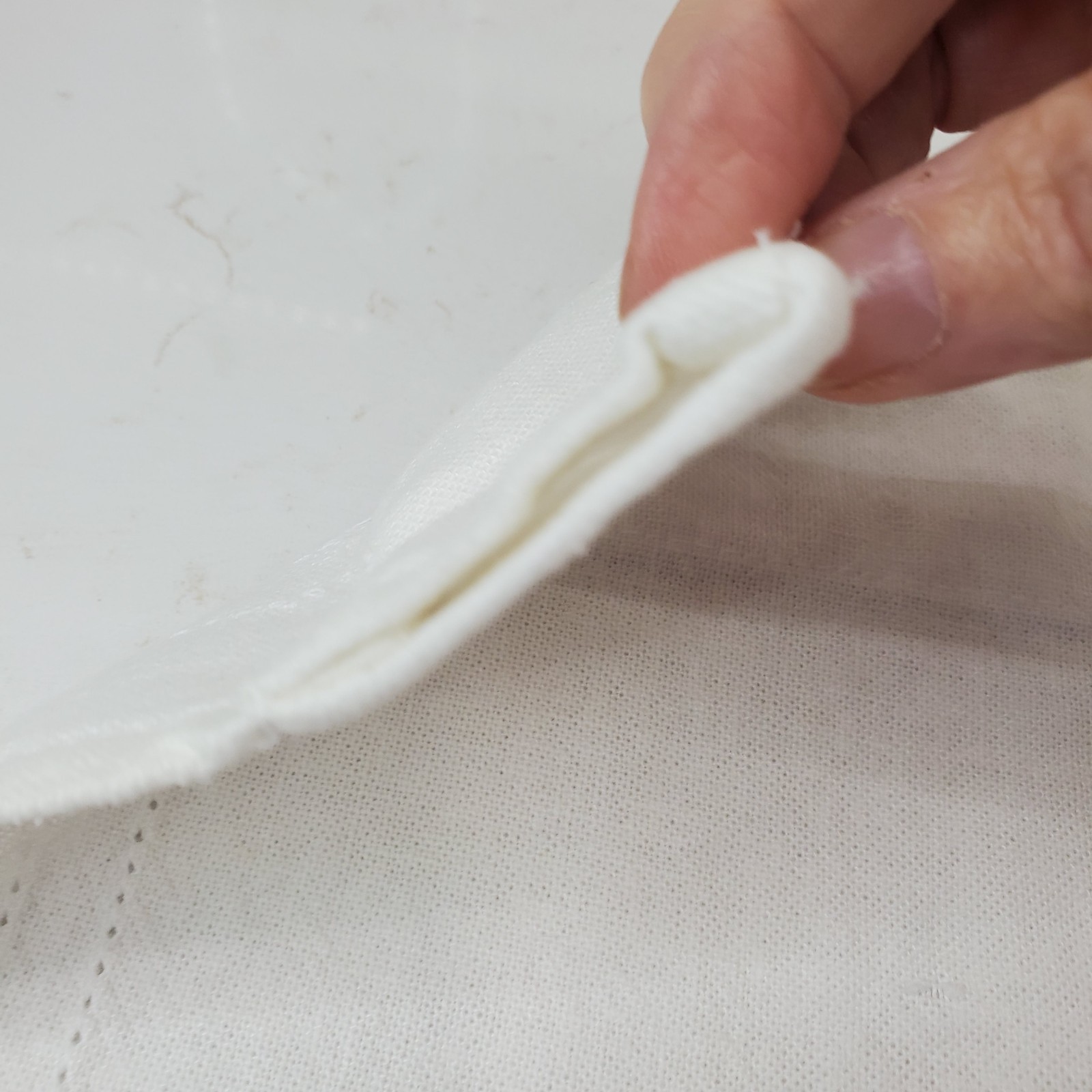 2 Vtg White Rod Pocket Curtain Panels Cotton or Linen 27×34″ Each 54″ Wide Total
