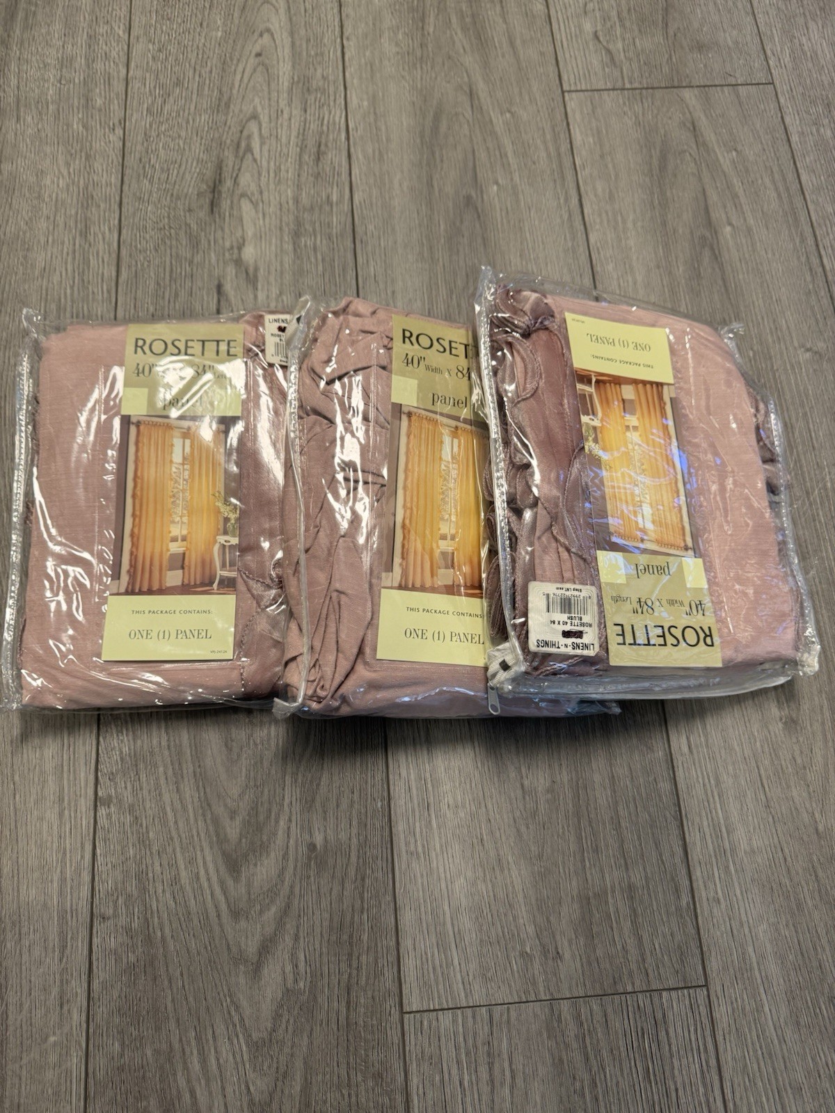 Rosette Blush Curtain Panel 40×84 Rod Pocket Light Filter Rayon Blend Unlined 3