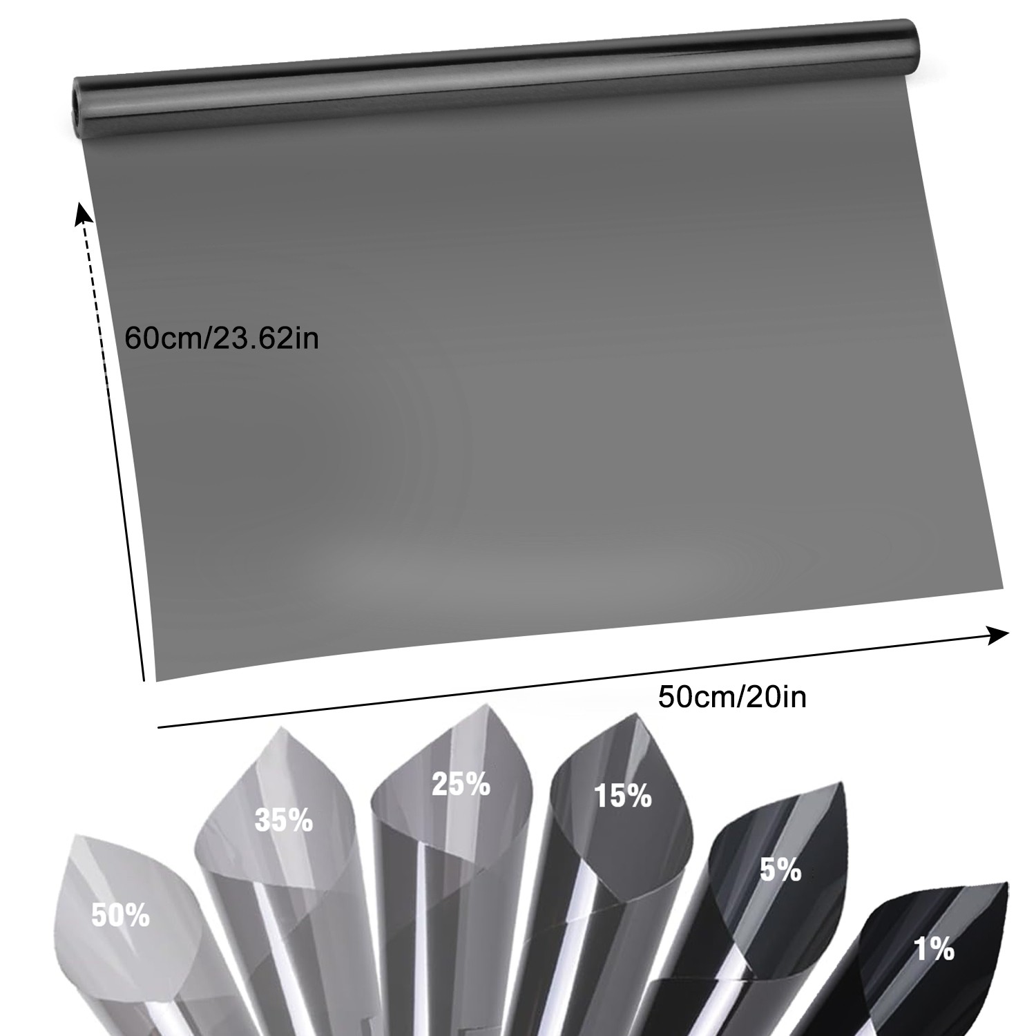 20″ x 10FT/20FT Uncut Car Window Tint Film Roll 5-50% VLT Car Home Office Glass