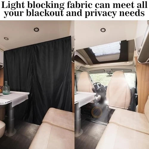71 x 63 Van Privacy Curtain in Cab or Rear Light Blocking Cab Divider Curtains