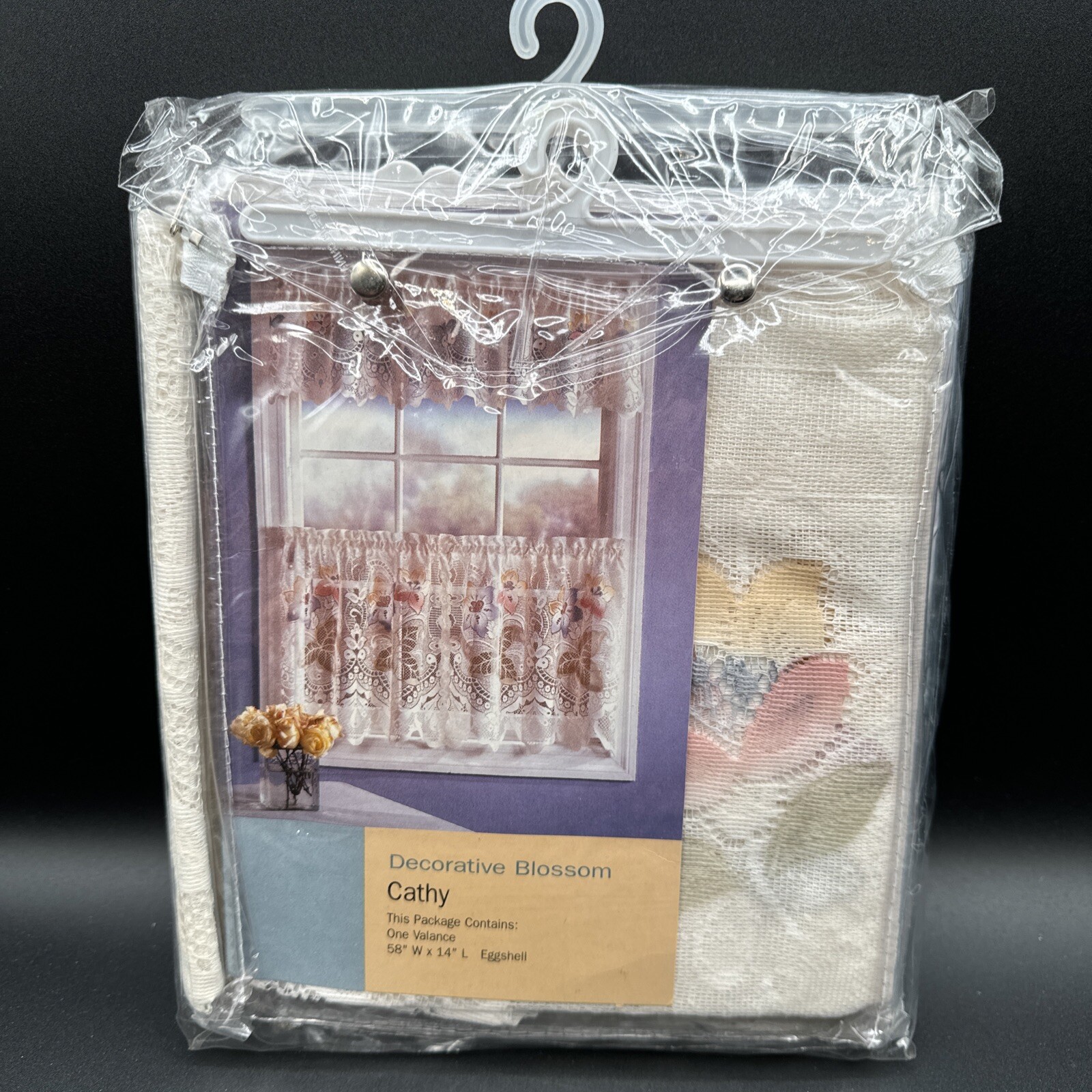 Battenburg Cotton Lace Window Curtains Beige New In Package 59 X 24″