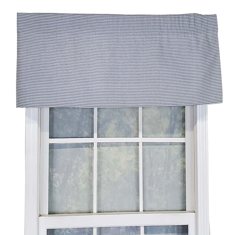 RLF Home Tailored Classic Check Croswell Valance 3″ Rod Pocket 50″ X 14″ Blue