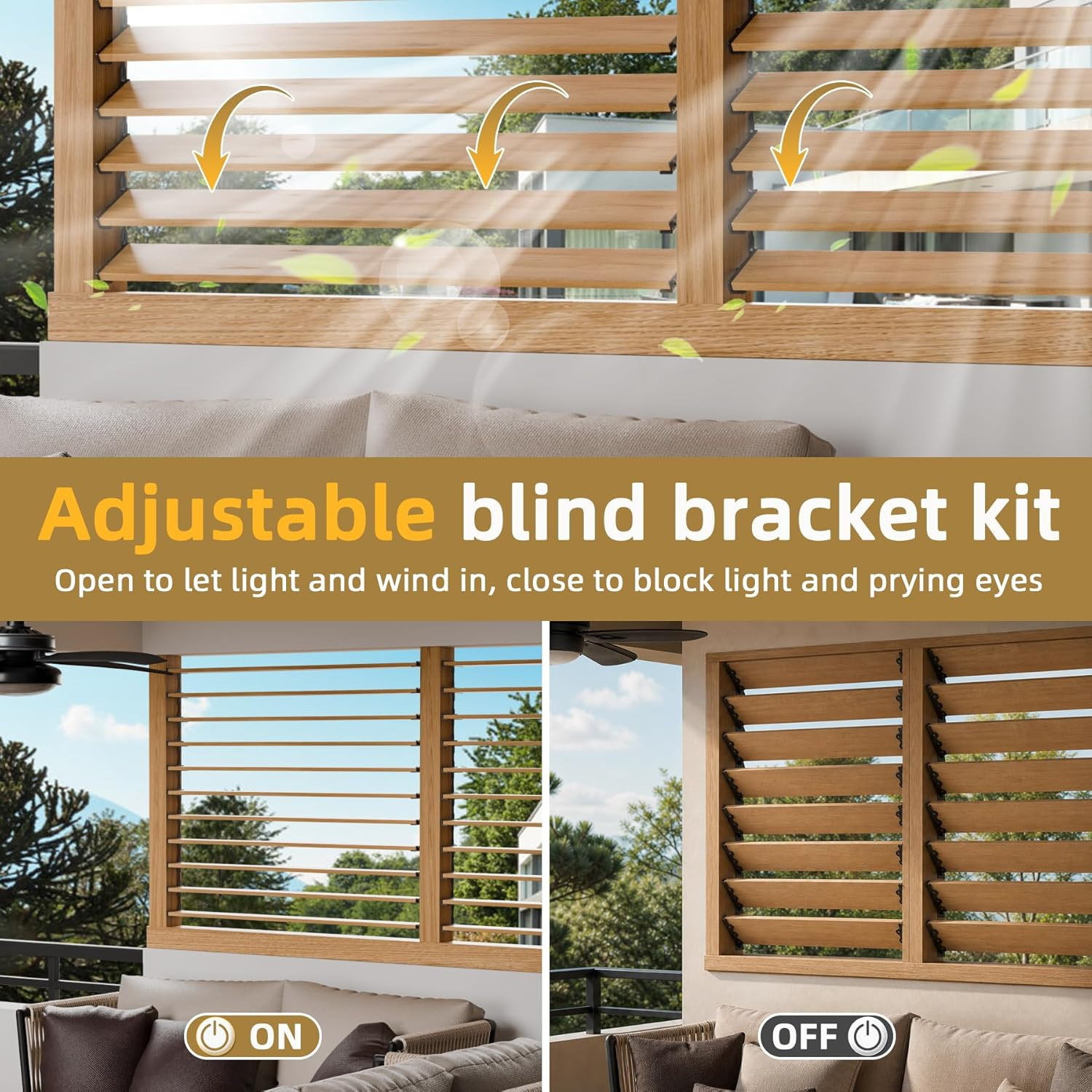 Metal Louver Bracket Kit,Deck Sunblind System Brackets,Flex Fence Louver System,