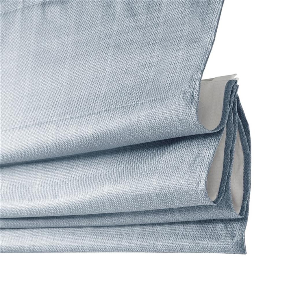 Pemberly Row Basketweave Room Darkening Cordless Roman Shade in Blue 33×64″