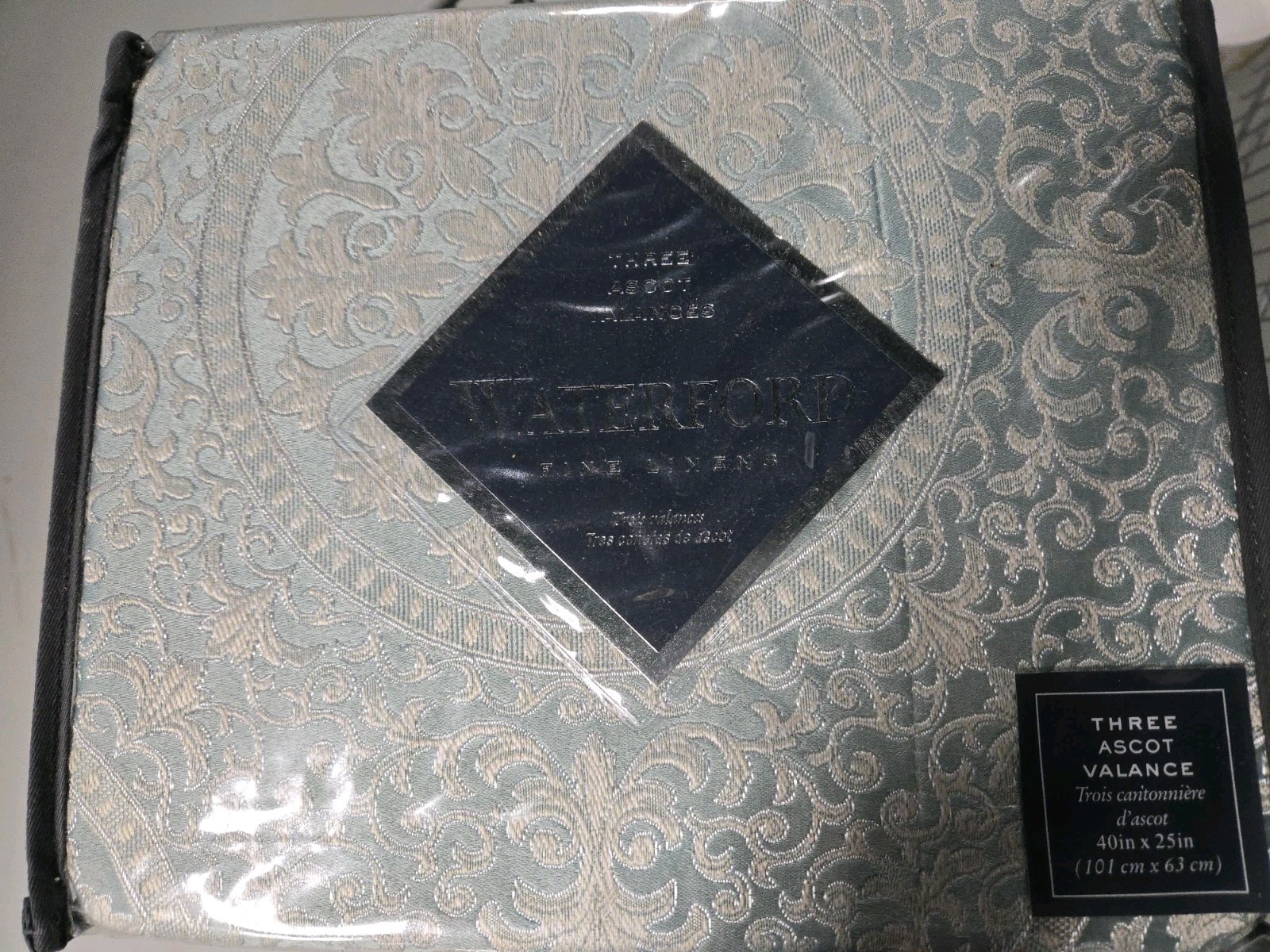 WATERFORD JADE & IVORY DAPHNE ASCOT VALANCE 40 X 25 NEW 3 PC