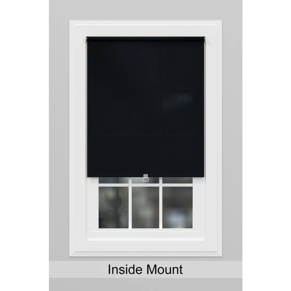 Cut-To-Size 44 In. W X 73 In. L Black Cordless Room Darkening Polyester Fabric R