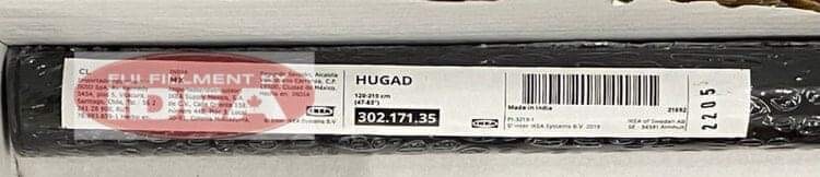 Brand New IKEA HUGAD Black Curtain Rod 47-83″ (120-210 cm) 302.171.35
