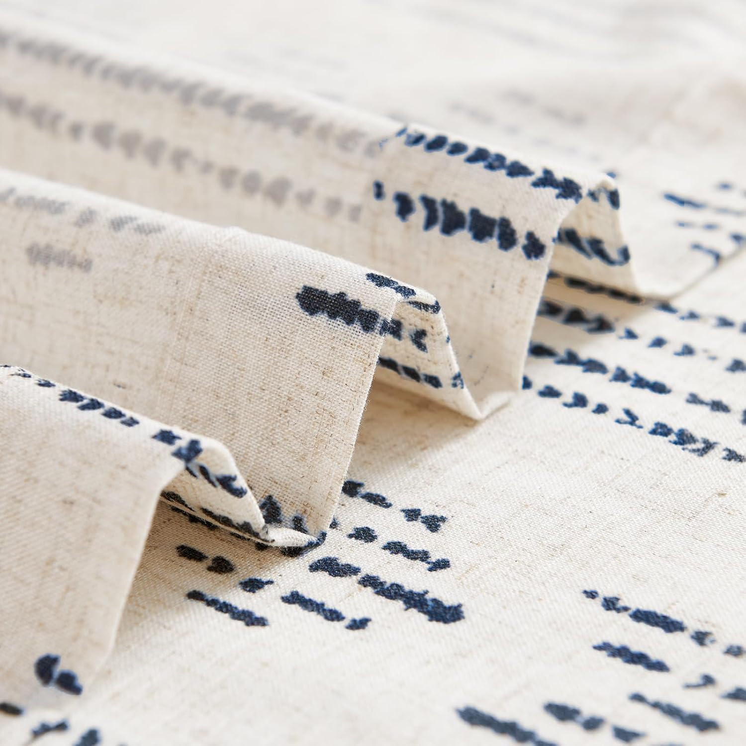 Jinchan Boho Kitchen Curtains Linen Tier Curtains 36 Inches Bohemian Cafe Small