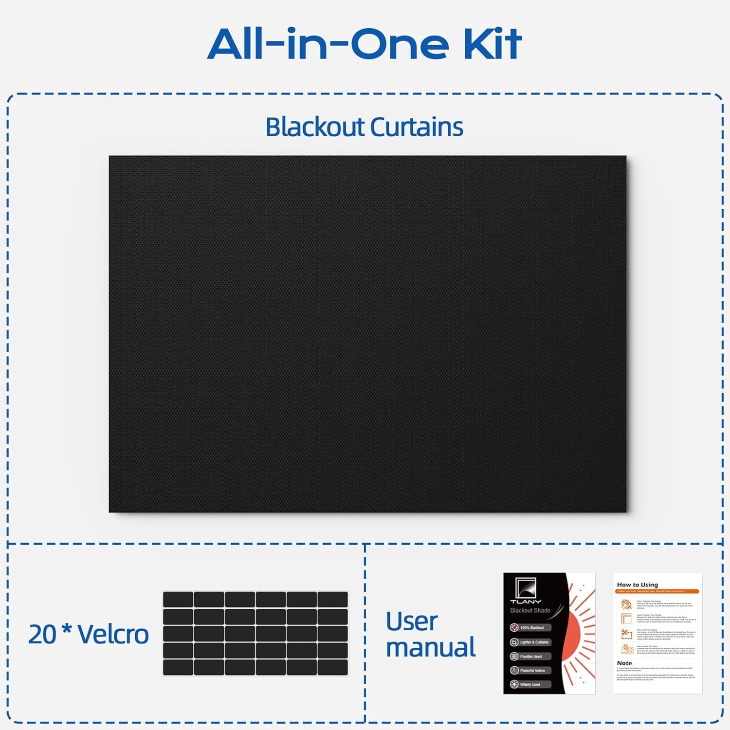 Customizable Blackout Curtains for Travel – 39” x 58” Complete Light Control