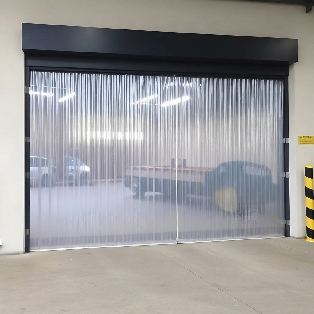 Clear Vinyl Strip Curtain for Freezers & Warehouses, 12″x8′ Industrial Insulated